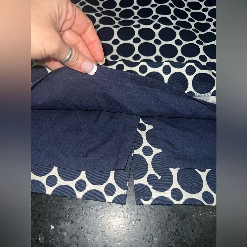 THE LIMITED NAVY BLUE WHITE POLKA DOT PENCIL SKIRT POCKETS LINED SZ 6